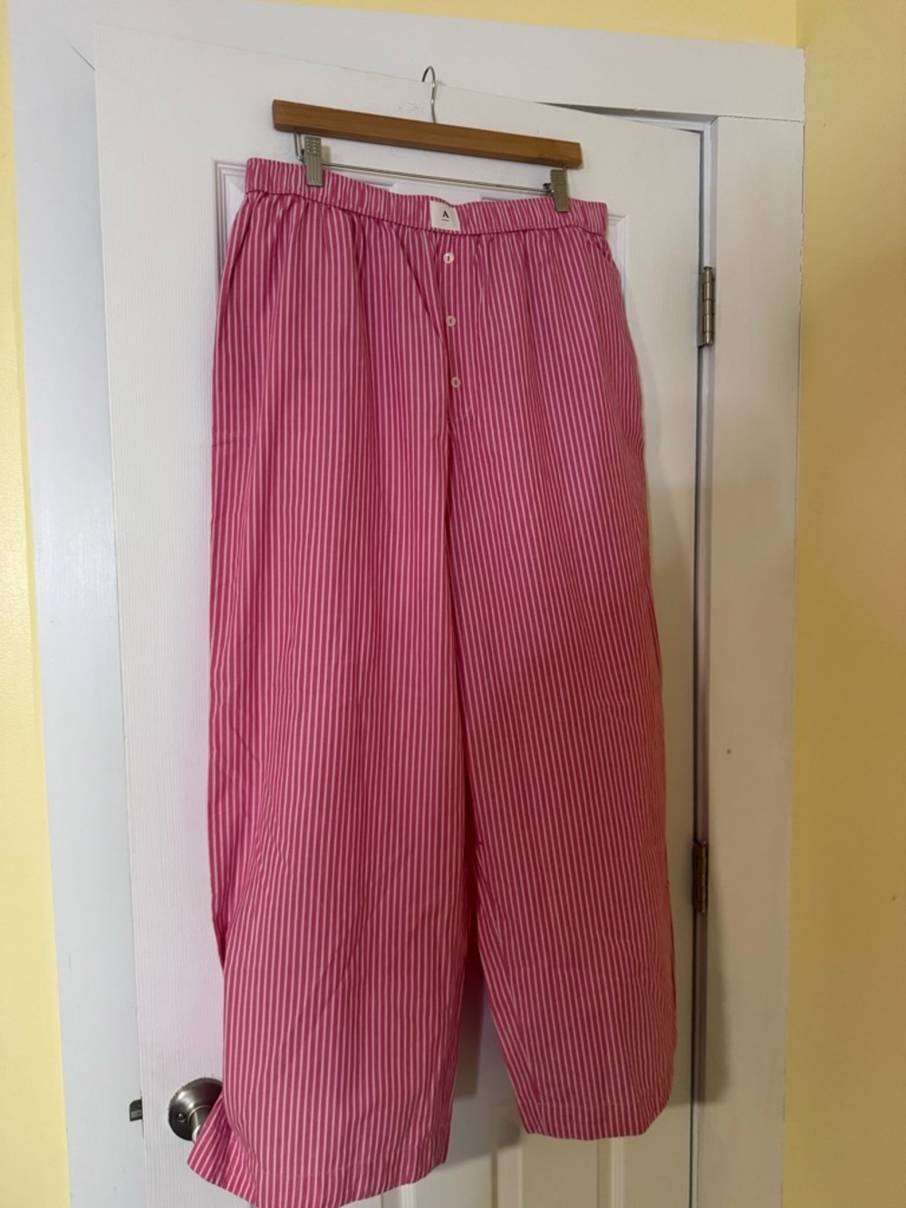 Anthropologie Pink & White Striped Cotton Pajama Pants